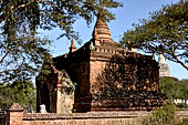 Old Bagan Myanmar. Guarded by two withe stone lions the Thandawgya (monument number 1592). 